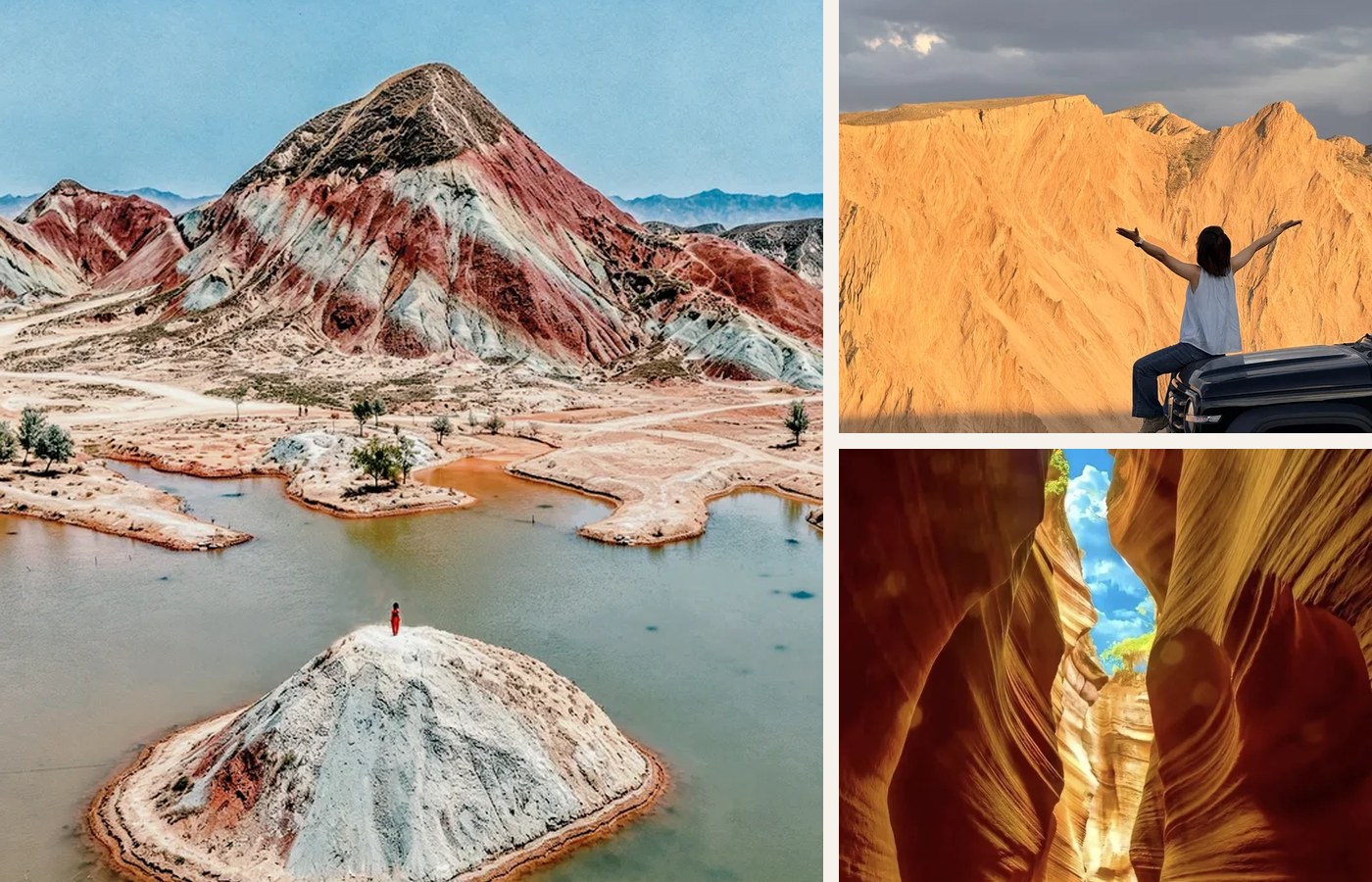 Danxia ridges and desert road scenery for a China self-drive route