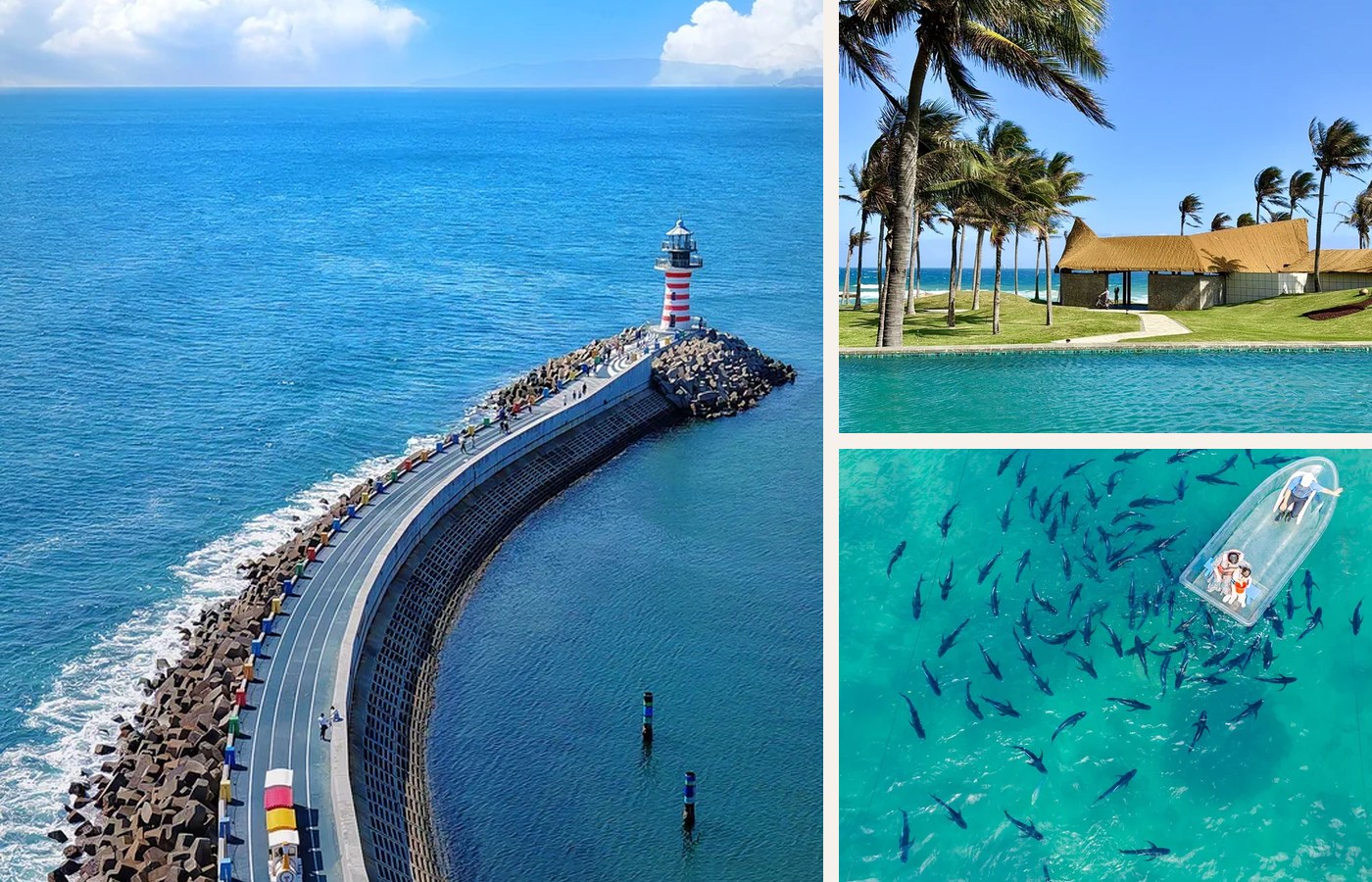 Lingshui coastline with clear water and tropical beach scenery