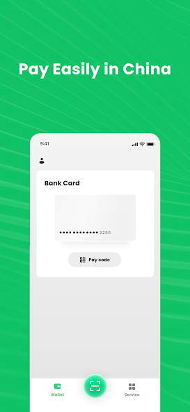 Official TenPayGo store screenshot showing its focused bank-card wallet screen.
